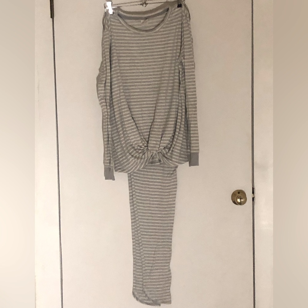 Gray Striped Pajama set!
